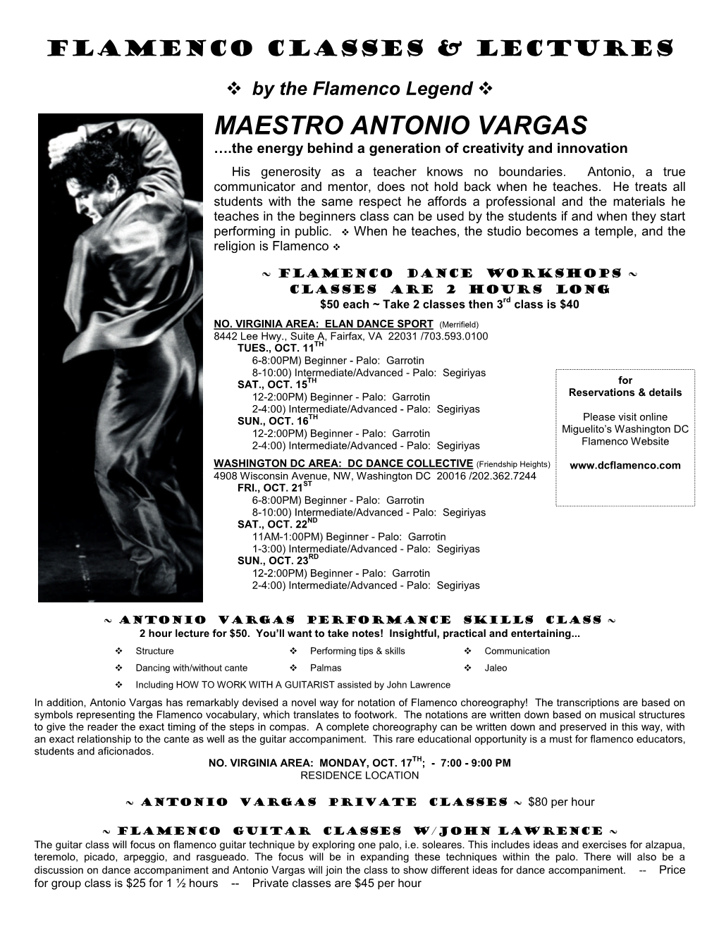 MAESTRO ANTONIO VARGAS ….The Energy Behind a Generation of Creativity and Innovation His Generosity As a Teacher Knows No Boundaries