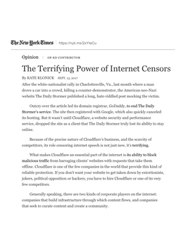 The Terrifying Power of Internet Censors