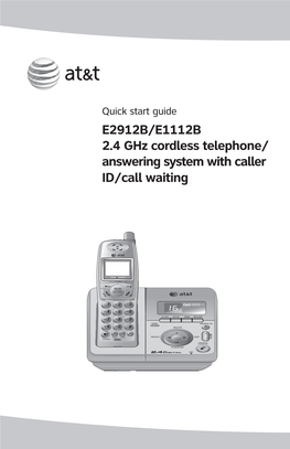 E2912B/E1112B 2.4 Ghz Cordless Telephone/ Answering System with Caller ID/Call Waiting