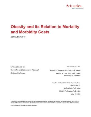 Obesity and Its Relation to Mortality Costs Report