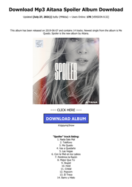 Download Mp3 Aitana Spoiler Album Download