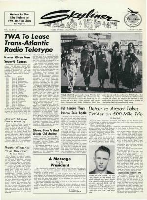 TWA to Lease Trans-Atlantic Radio Teletype