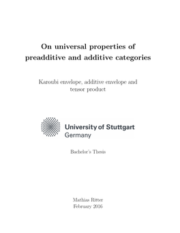On Universal Properties of Preadditive and Additive Categories