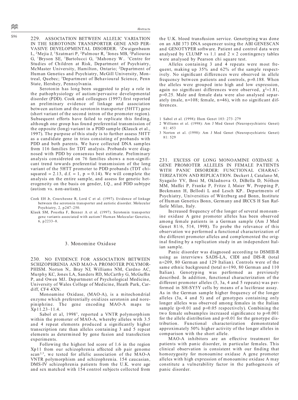 3. Monomine Oxidase Inal ﬁnding by a Replication Study in an Independent Ital- Ian Sample