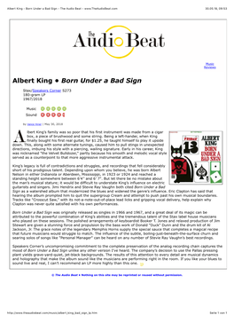 Albert King • Born Under a Bad Sign