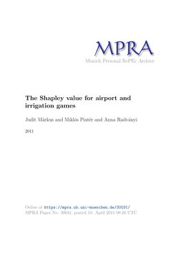 The Shapley Value for Airport and Irrigation Games