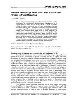 Benefits of Polycups Stock Over Other Waste Paper Grades in Paper Recycling