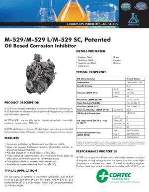 M-529/M-529 L/M-529 SC, Patented Oil Based Corrosion Inhibitor METALS PROTECTED