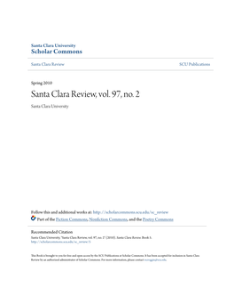 Santa Clara Review, Vol. 97, No. 2 Santa Clara University