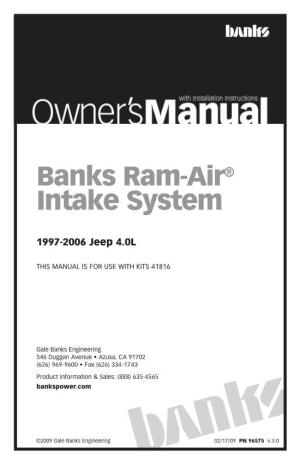 Banks Ram-Air® Intake System
