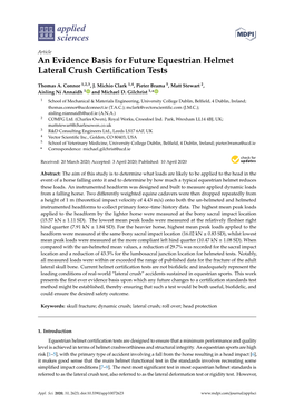 An Evidence Basis for Future Equestrian Helmet Lateral Crush Certiﬁcation Tests