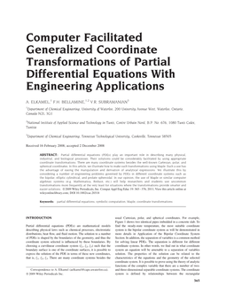 Computer Facilitated Generalized Coordinate Transformations of Partial Differential Equations with Engineering Applications