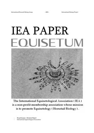 Equisetum Scirpoides, IEA Collection of Equisetum, 2018