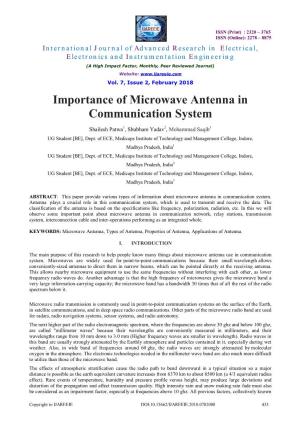 Importance of Microwave Antenna in Communication System
