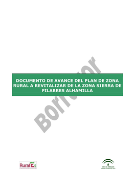Documento De Avance Del Plan De Zona Rural a Revitalizar De La Zona Sierra De Filabres Alhamilla