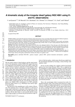 A Kinematic Study of the Irregular Dwarf Galaxy NGC 4861 Using HI