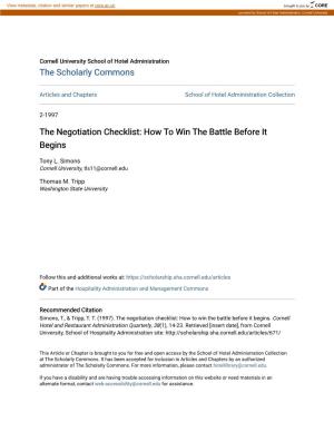 The Negotiation Checklist: How to Win the Battle Before It Begins