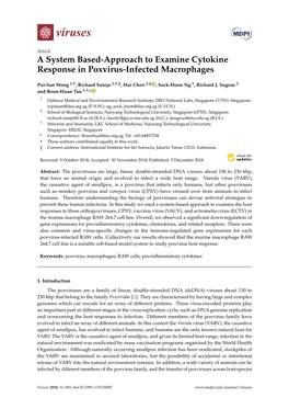 A System Based-Approach to Examine Cytokine Response in Poxvirus-Infected Macrophages