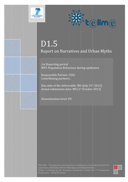 Report on Narratives and Urban Myths