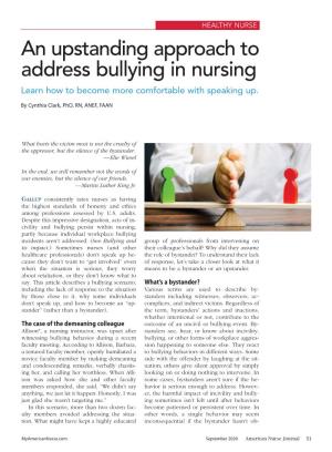 An Upstanding Approach to Address Bullying in Nursing