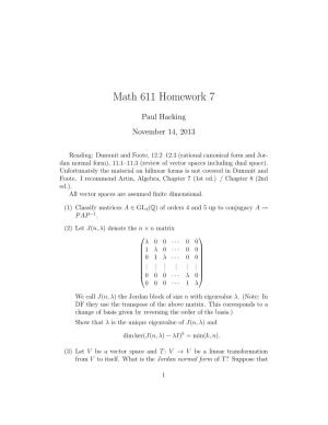 Math 611 Homework 7