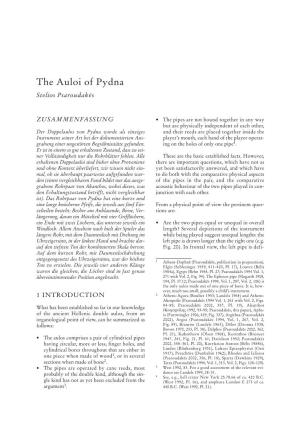 The Auloi of Pydna Stelios Psaroudak˙S