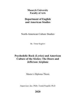 Department of English and American Studies Psychedelic