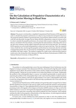 On the Calculation of Propulsive Characteristics of a Bulk-Carrier Moving in Head Seas