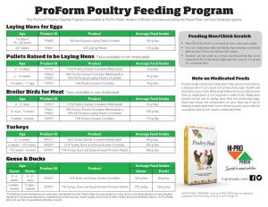 Proform Poultry Feeding Program
