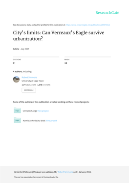 City's Limits: Can Verreaux's Eagle Survive Urbanization?