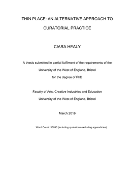 Ciara Healy Thin Place Phd Thesis for Repository