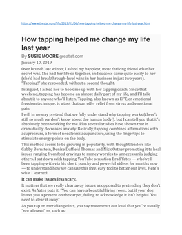 How Tapping Helped Me Change My Life Last Year Article