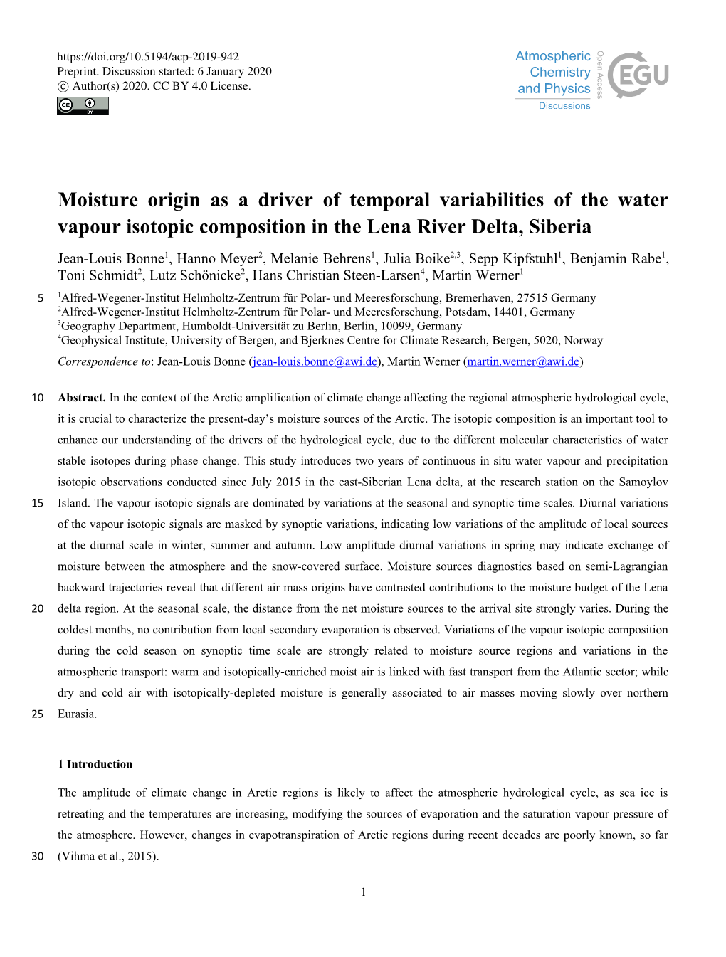 Moisture Origin As a Driver of Temporal Variabilities of The