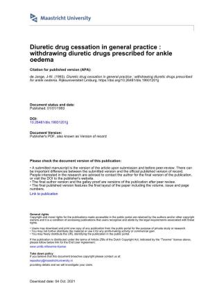 Withdrawing Diuretic Drugs Prescribed for Ankle Oedema