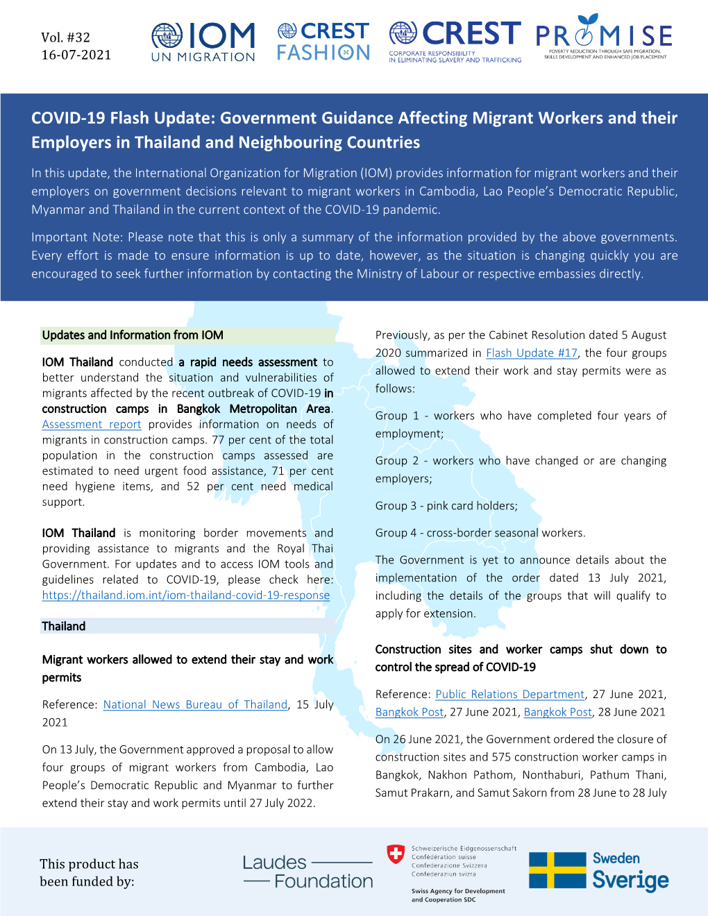 COVID-19 Flash Update: Government Guidance Affecting Migrant Workers and Their Employers in Thailand and Neighbouring Countries