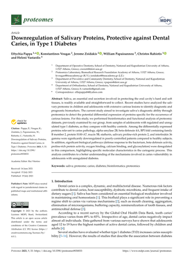 Downregulation of Salivary Proteins, Protective Against Dental Caries, in Type 1 Diabetes