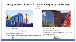 Management of Chiari Malformation in Pregnancy and Delivery
