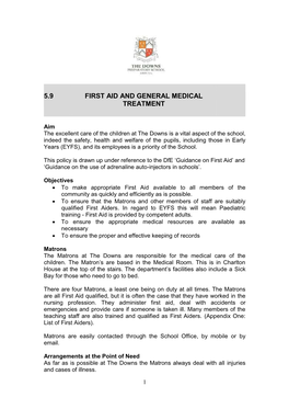 General Medical Treatment and First