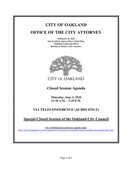 City Council of the City of Oakland