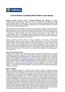 Turkcell Widens Its Mobile Wallet Platform with Akbank