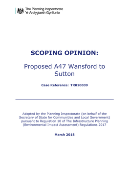 SCOPING OPINION: Proposed A47 Wansford to Sutton