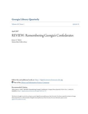 Remembering Georgiaâ•Žs Confederates