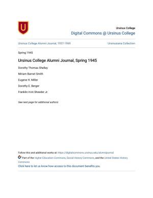 Ursinus College Alumni Journal, Spring 1945