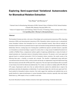 Exploring Semi-Supervised Variational Autoencoders for Biomedical Relation Extraction