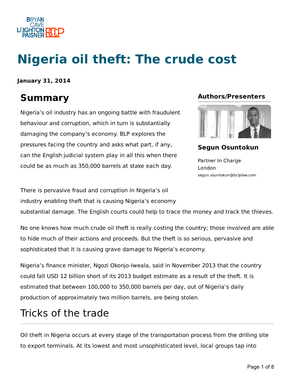 Nigeria Oil Theft: the Crude Cost