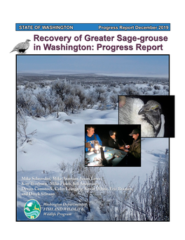 Recovery of Greater Sage-Grouse in Washington: Progress Report