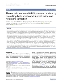 The Endoribonuclease N4BP1 Prevents Psoriasis by Controlling