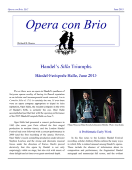 Handel's Silla Triumphs