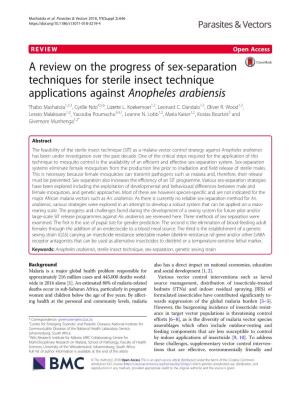 A Review on the Progress of Sex-Separation Techniques For