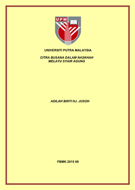 Universiti Putra Malaysia Citra Busana Dalam